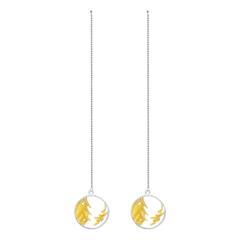Mountain Cottage Threader Earrings-Tranquil Retreat