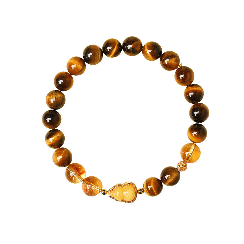 Yellow Tower Crystal Gourd Tiger’s Eye Bracelet-Steady Fortune