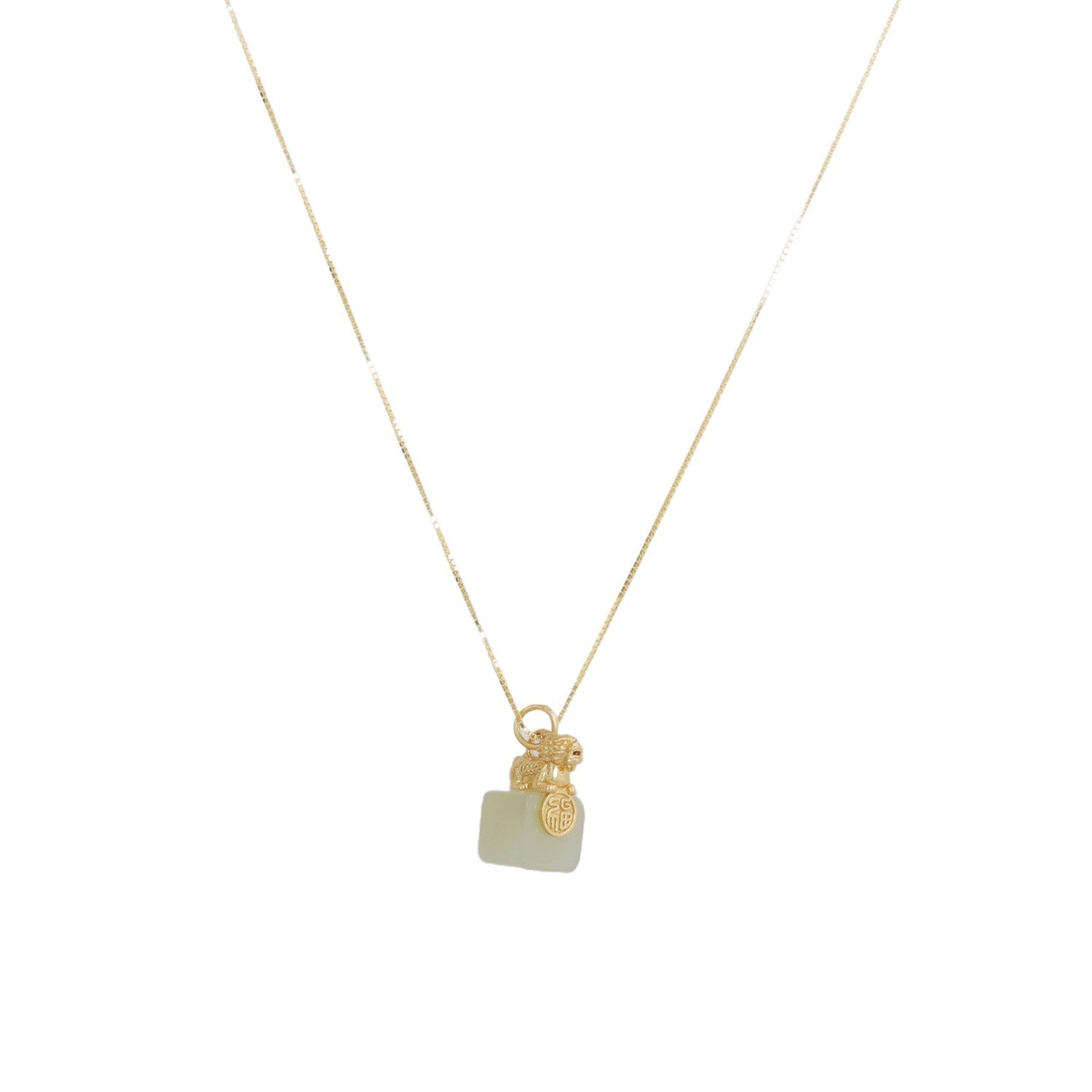 White Jade Pixiu Wealth Necklace