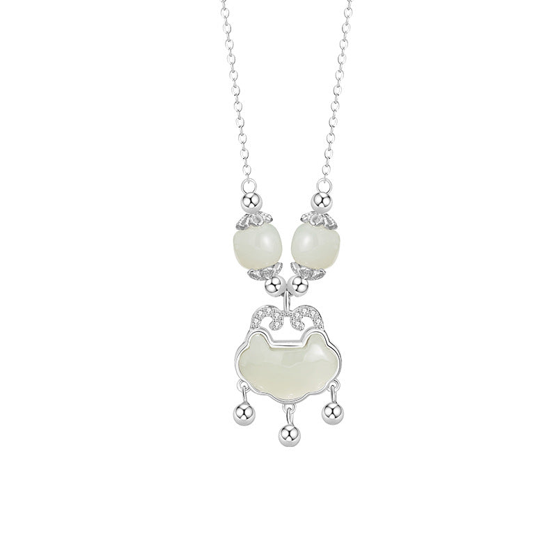Wishes for Peace-Ruyi Lock Nephrite Jade Necklace
