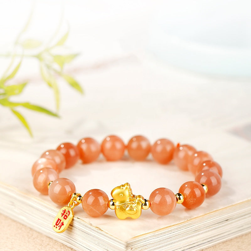 Sunstone "Year of the Horse" Good Fortune Bracelet – 18K Gold Vermeil & Natural Vitality