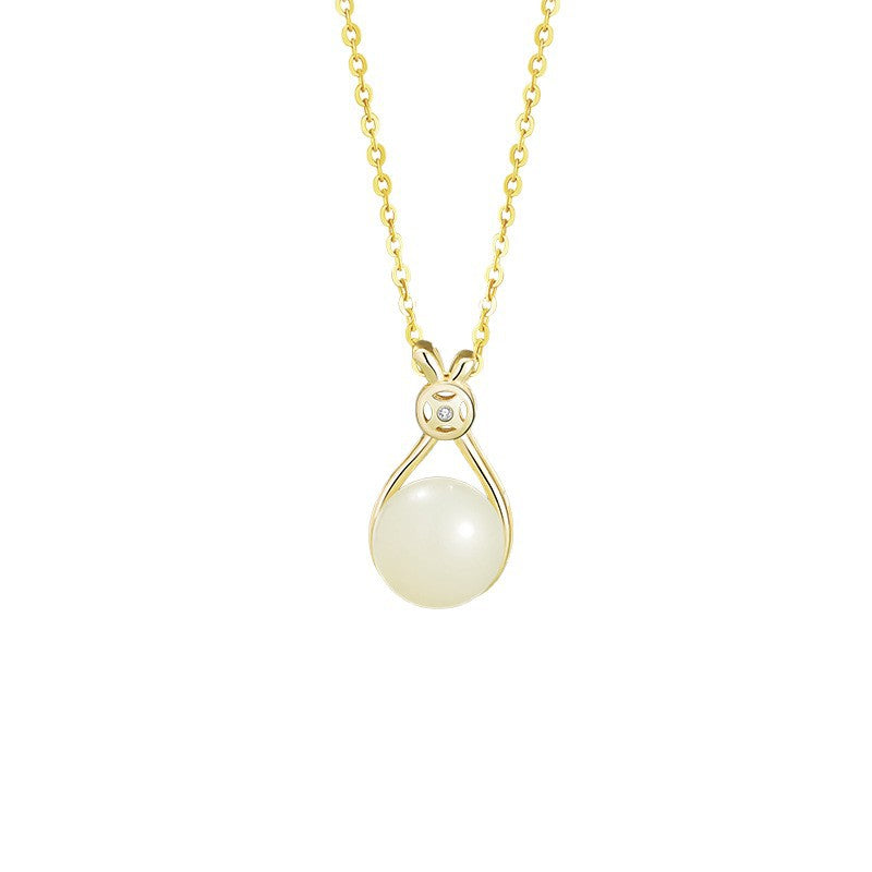 Fortune Bag Nephrite Jade Necklace-Hope Held Close