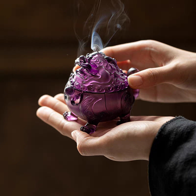 The Sovereign’s Breath Mythical Beast Glaze Incense Burner-Dragon’s Fifth Son Suanni