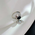 Carp Black Agate 925 Sterling Silver Ring-Auspicious Abundance