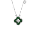 Clover Malachite S925 Silver Pendant Necklace-Fortunate Encounter