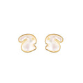 Rabbit White Shell Stud Earrings-A Softer Side