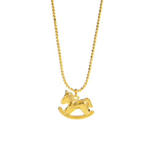 Lucky Spark Horse Golden Necklace – 2026 Year of the Horse Edition for Wealth & Fortune Necklace