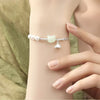 Lucky Cat White Jade Silver Nugget Bracelet-Fortune&Prosperity