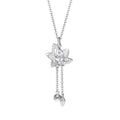 Lotus Sterling Silver Tassel Necklace-Purity in Bloom