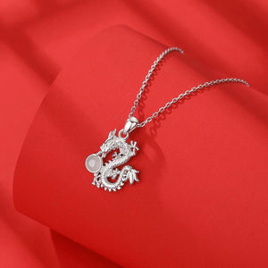 Year Of Dragon Red Agate Silver Necklace-Fortune Prosperity