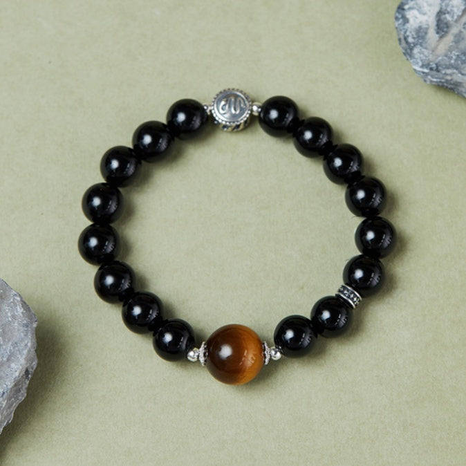 Snake Obsidian and Tiger's Eye Bracelet-Graceful Momentum