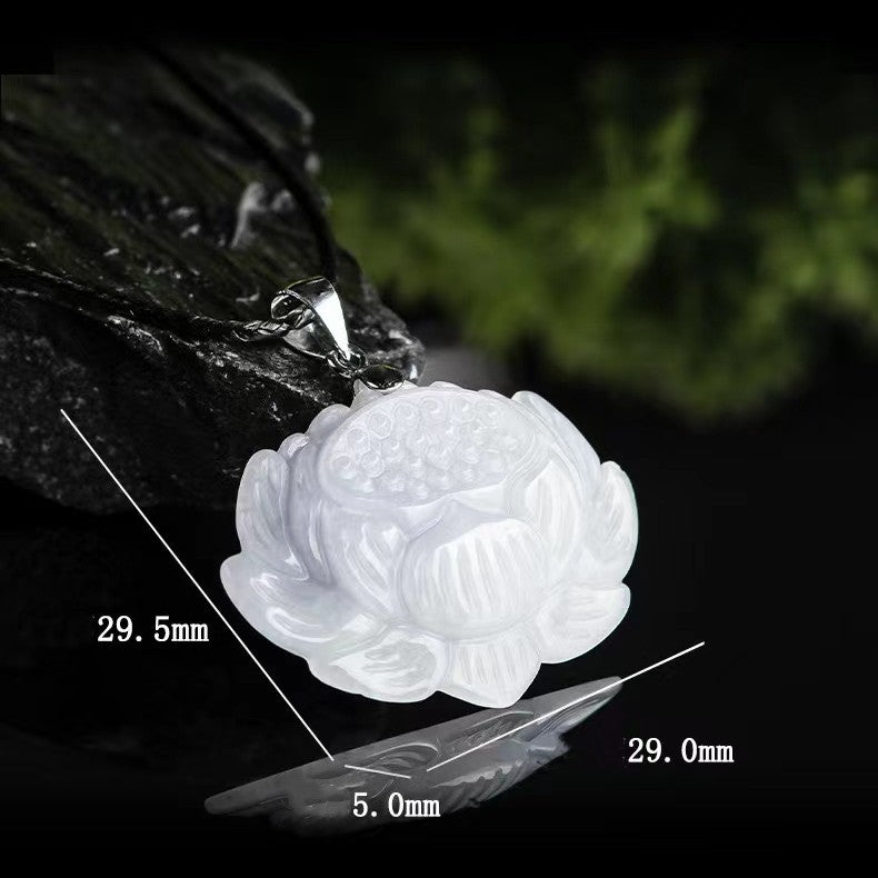Lotus White Jade Necklace-Purity and Perfection