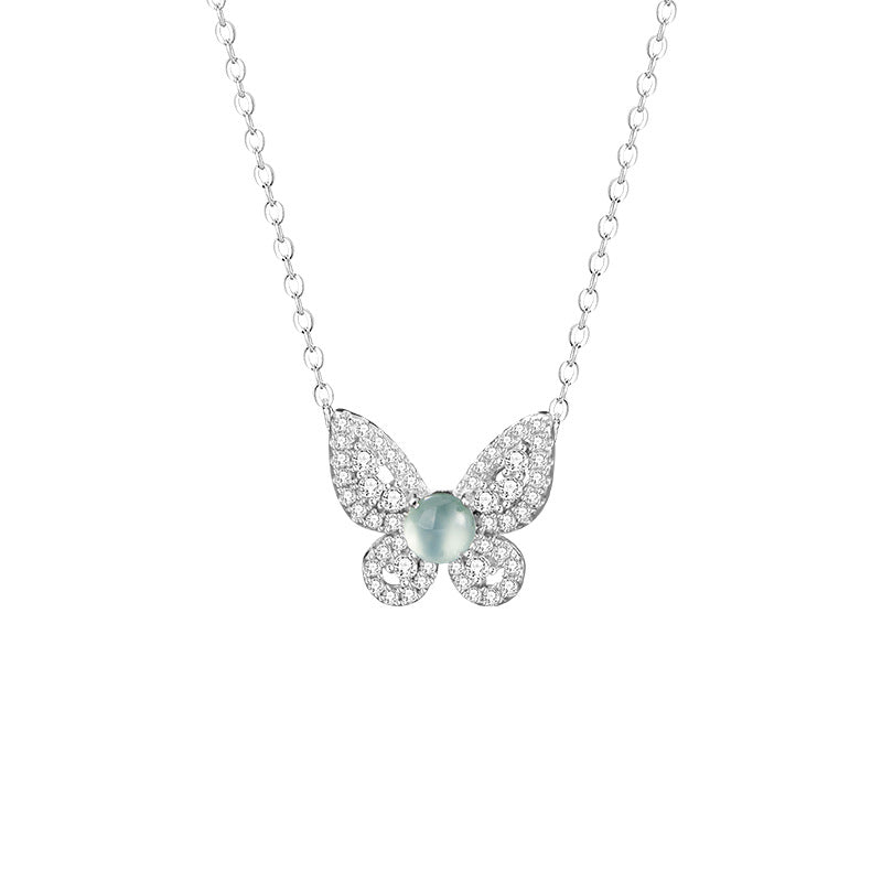 Butterfly Jadeite Sterling Silver Necklace-A Little Room to Dream