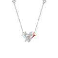 Bow and Heart Sterling Silver Necklace-Sweet Romance