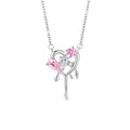 Pink Heart Sterling Silver Necklace-Made for Each Other