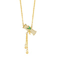Bamboo Nephrite Jade Tassel Necklace-Happiness and Peace