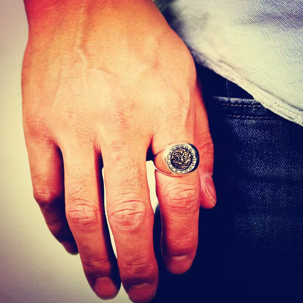 Pixiu Men Silver Ring-Wealth+Protection