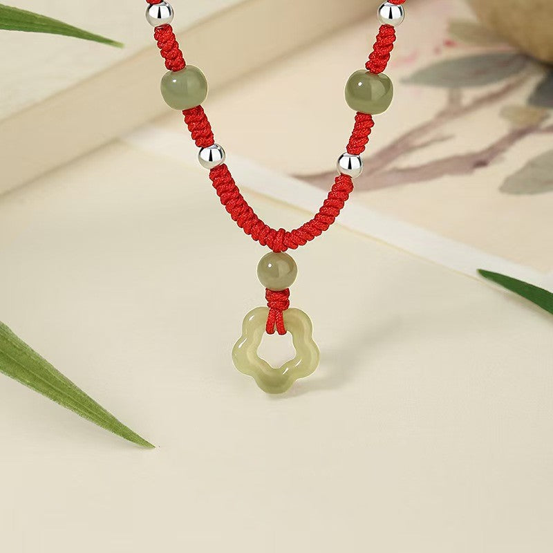 Four Leaf Clover Hetian Jade Necklace-Faith & Hope