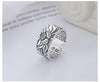 Lotus Carved Sterling Silver Ring – Heart Sutra Engraved Design