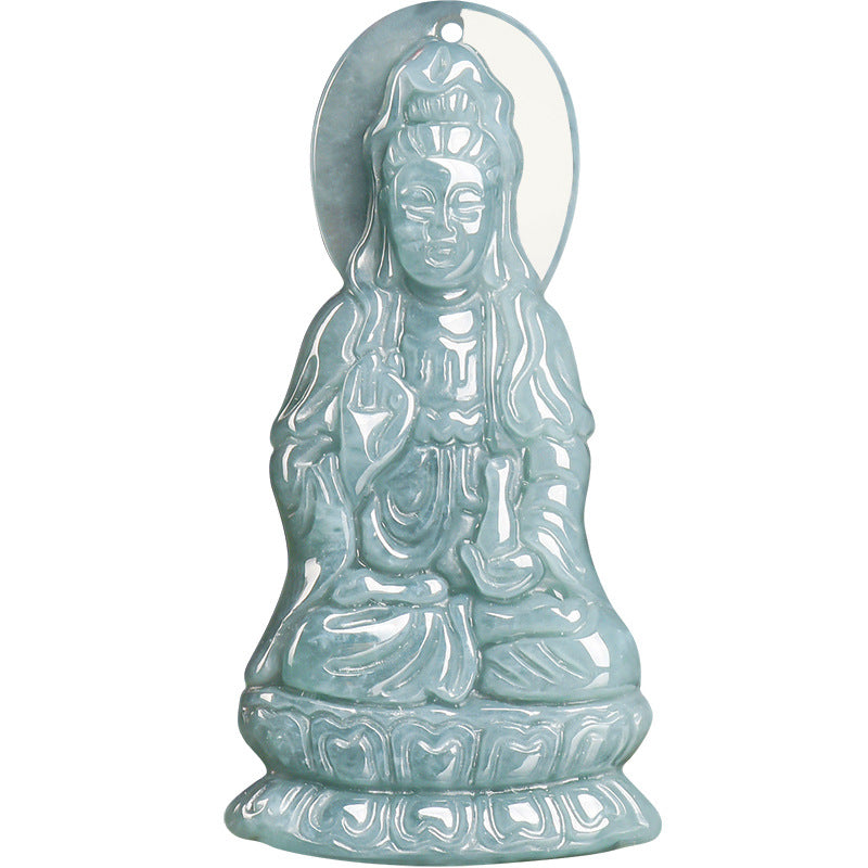 Serene Acceptance Jade Guanyin Pendant Necklace