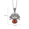 Zodiac Dragon Red Agate Silver Necklace-Luck Prosperity