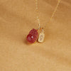 Strawberry Quartz Pixiu & Peace Amulet Pendant Necklace -Attract Luck& Peace
