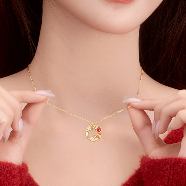 Koi Fish Red Agate Necklace-Good Fortune Ahead