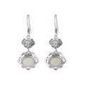 Auspicious Cloud Nephrite Jade or Red Agate S925 Silver Earrings-Wishes for Good Days