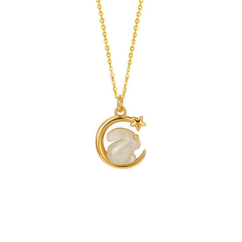 Love Held Close-Rabbit Nephrite Jade Necklace