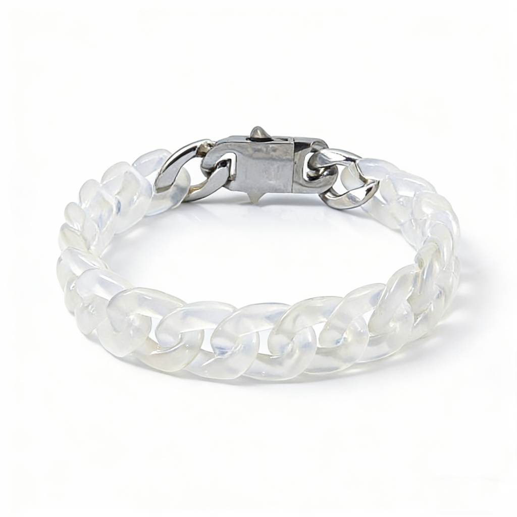 Urban Fusion Cuban Link Jade Bracelet-Detachable Adjustable Link Design