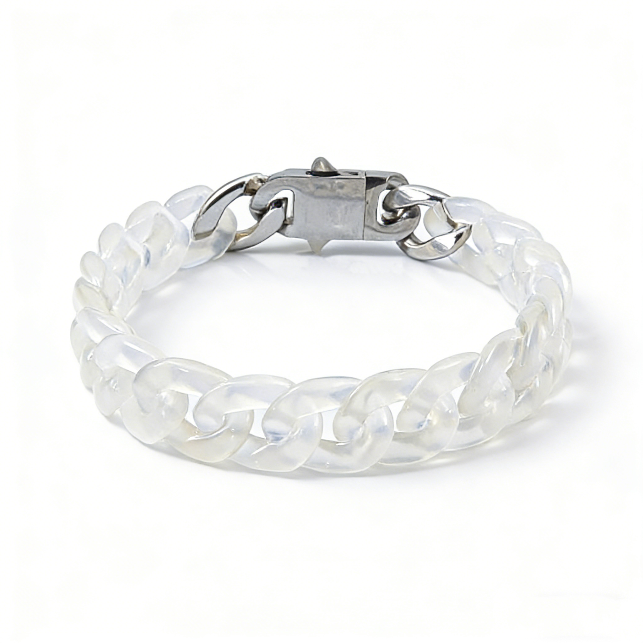 Urban Fusion Cuban Link Jade Bracelet-Detachable Adjustable Link Design
