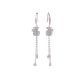 Ice Jade Money Bag Silver Drop Earrings-Luck Prosperity