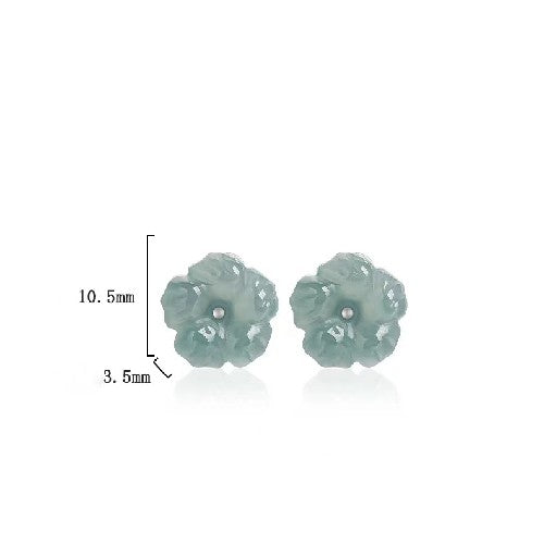 Orchid Jade Studs Earrings-Longevity and Prosperity