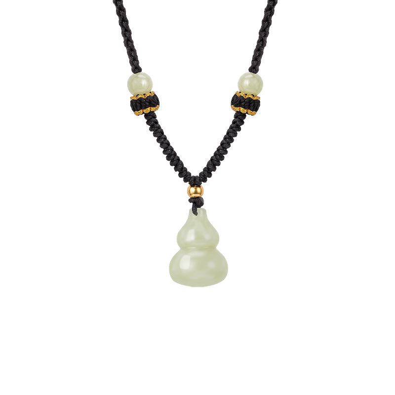Quiet Wholeness-Nephrite Jade Cord Pendant Necklace