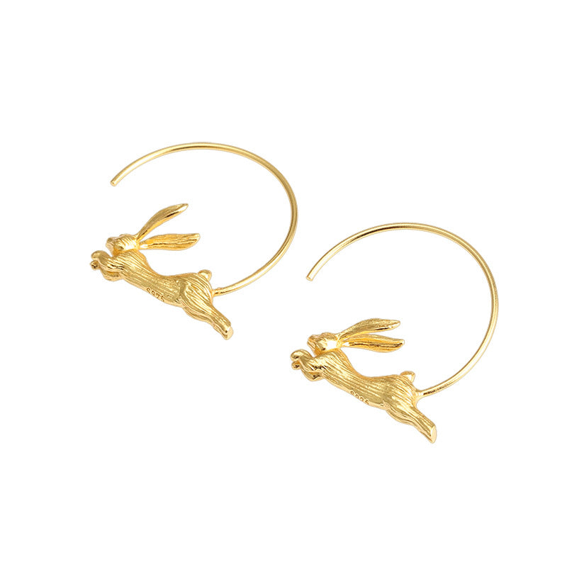Leaping Rabbit Hoop Earrings-A Little Leap Forward
