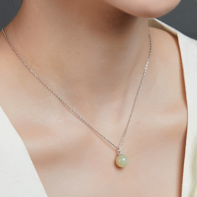 Nephrite Jade Full Blessing Pendant Necklace
