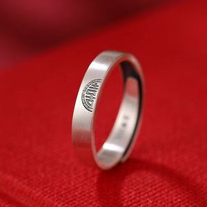 Matching Silver Ring For Couple-Double Happiness