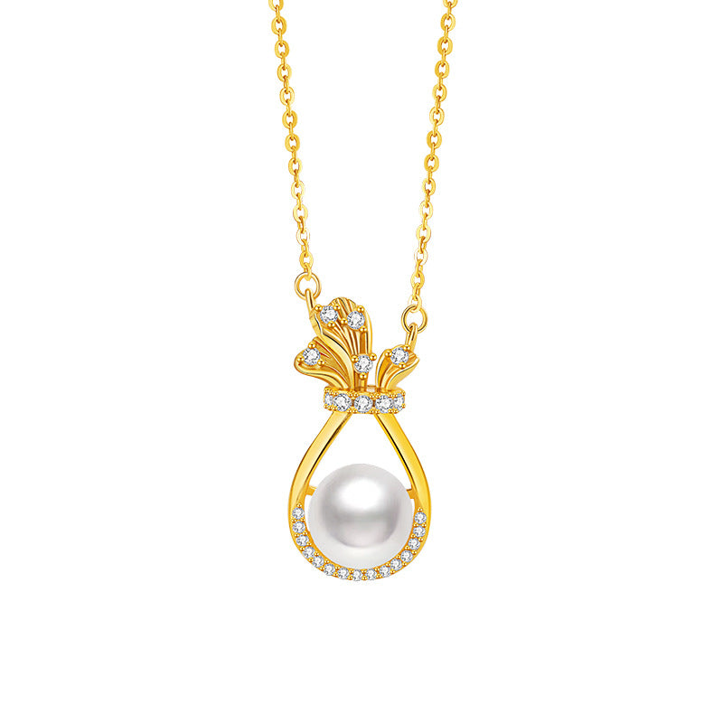 Fortune Bag Freshwater Pearl Necklace-Blessings to Share