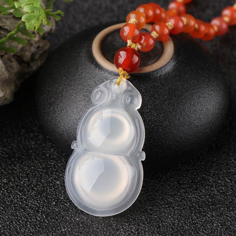 White Chalcedony Calabash Pendant