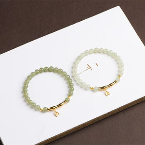 Wealth Bamboo Jade Beads Bracelet-Prosperity Luck