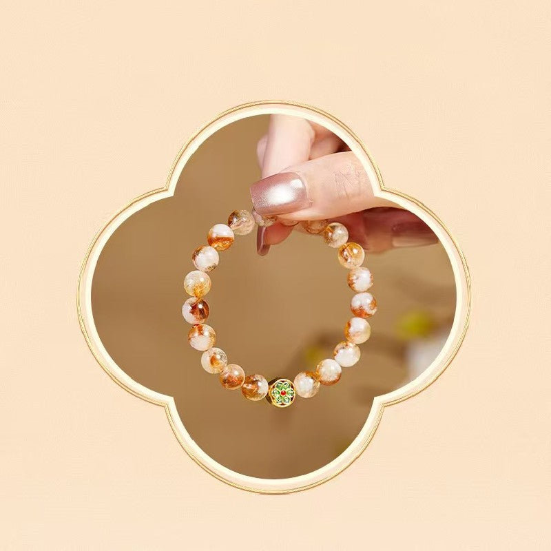 Tibetan Six True Words Citrine Bracelet-Attracts Wealth and Protection