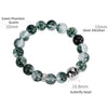 Green Phantom Quartz Bracelet with 925 Silver Butterfly – Crystal of Clarity, Growth & Good Fortune
