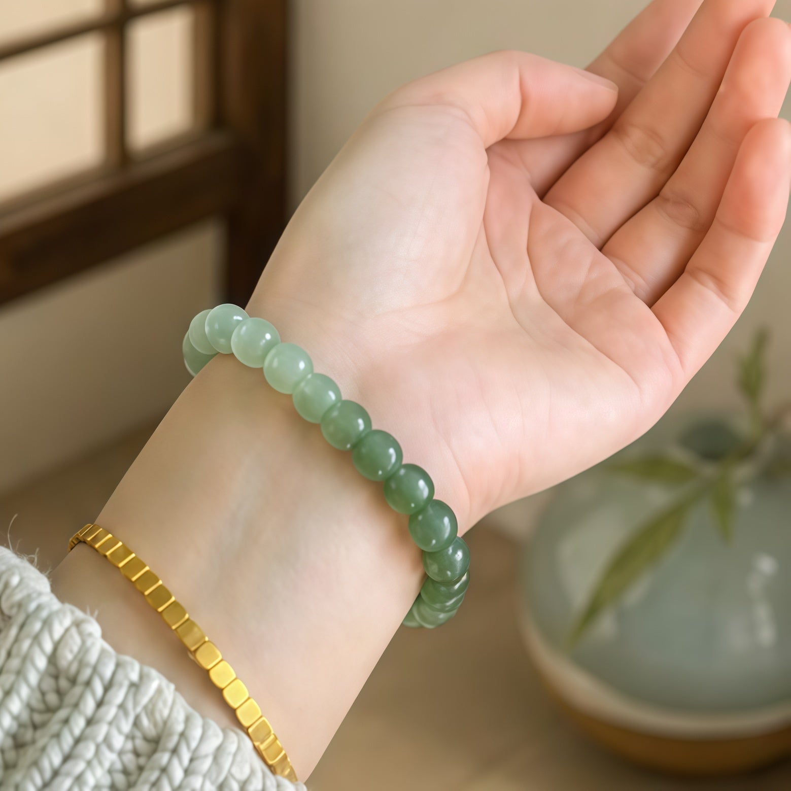 Quiet Balance-Gradient Nephrite Jade Bracelet