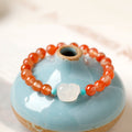 Prosperity in Motion-White Agate Pixiu Beaded Bracelet