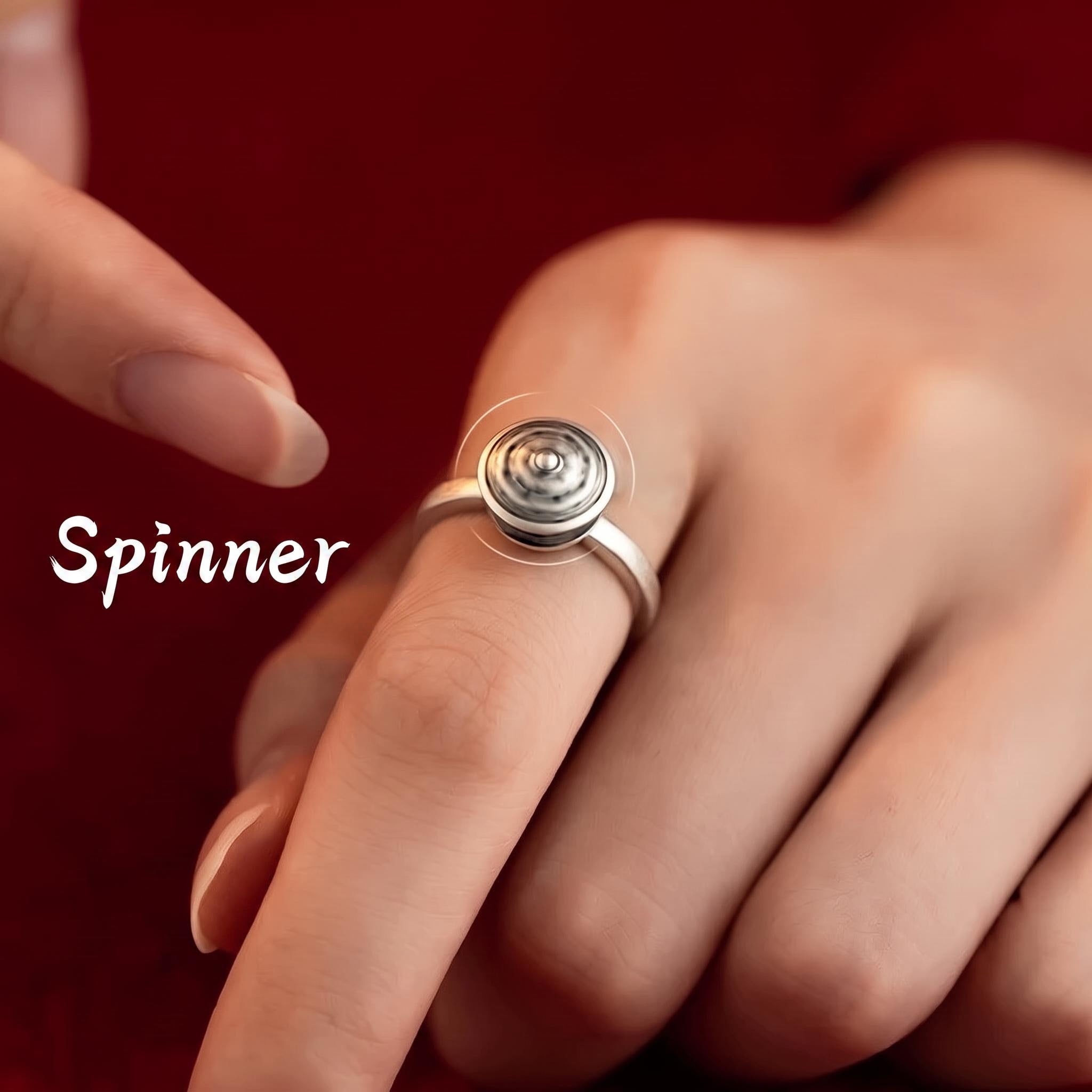 925 Silver Prayer Wheel Mantra Ring-Calm in Motion