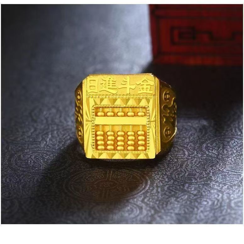 Golden Abacus Raking In Money Daily Ring -Wealth&Prosperity