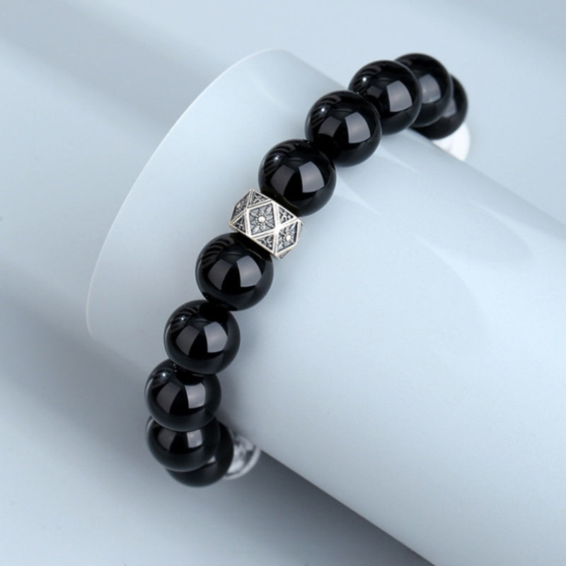 Taiji Contrast Obsidian Howlite Bracelet-Balanced Harmony