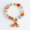 Golden Silk Jade Bracelet-Pumpkin Beads