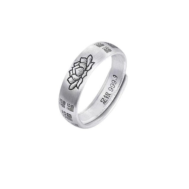 Lotus Blessing S999 Fine Silver Ring-Serene Wholeness