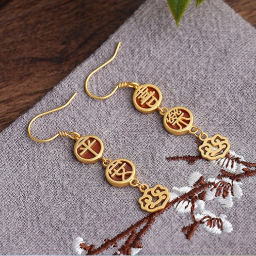 Peace & Joy Red Agate Drop Earrings-Gentle Blessings
